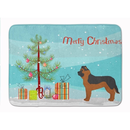 Carolines Treasures Black German Shepherd Mastiff Mix Christmas Tree Machine Washable Memory Foam Mat CK3833RUG